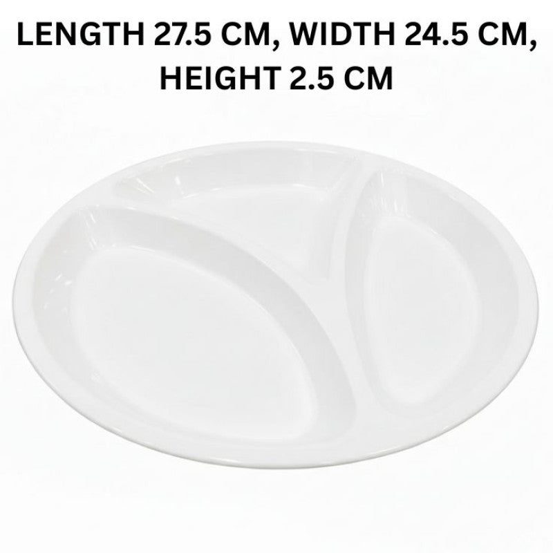 Melamine Euro Divider White Serving Dish With Box