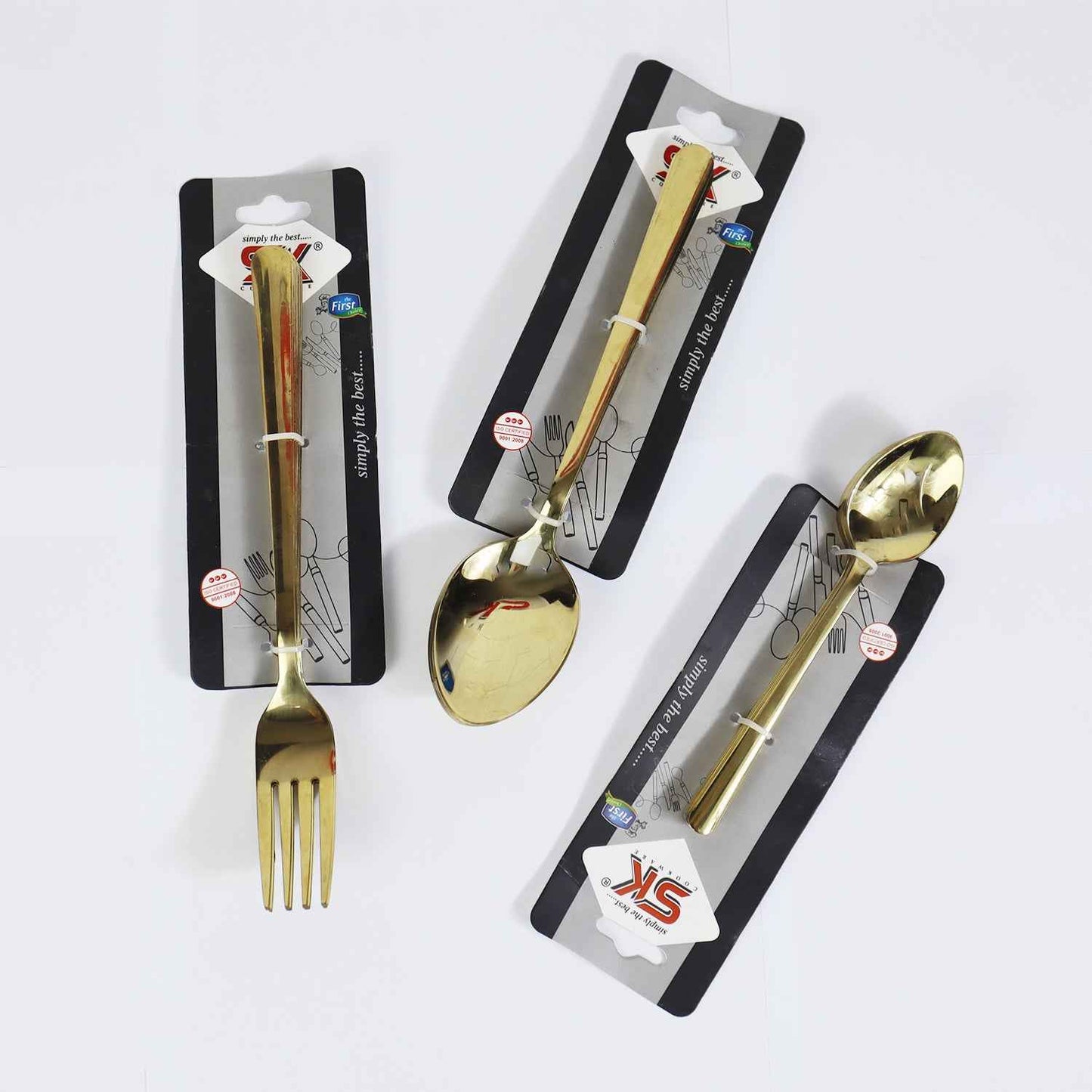 18 Pieces Set of Golden Stainless Steel Spoons