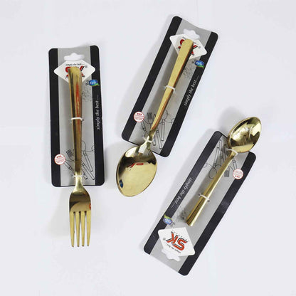 18 Pieces Set of Golden Stainless Steel Spoons